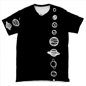 Black Planets AOP T-shirt Tee
