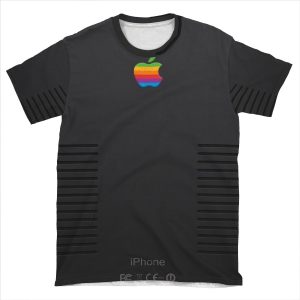 Black Retro Iphone AOP T-shirt Tee