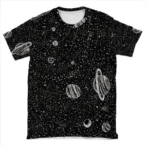 Black Space AOP T-shirt Tee