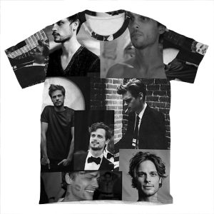 Black, White, Monotone, Matthew, Gray, Gubler, Criminal, Minds, Spencer, Reid AOP T-shirt Tee