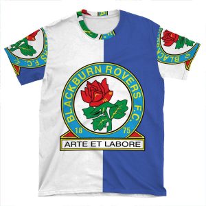 Blackburn Rovers Fc Logo AOP T-shirt Tee