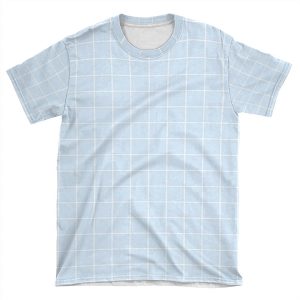 Blue Aesthetic Grid AOP T-shirt Tee