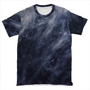 Blue Clouds, Blue Moon AOP T-shirt Tee
