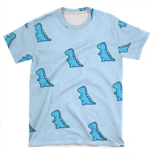 Blue,Dino,Aesthetic,Cute,Case AOP T-shirt Tee