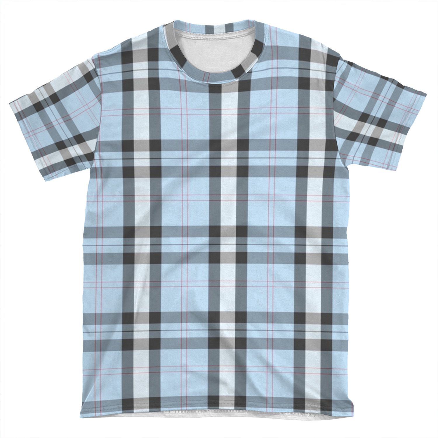 Blue Pastel Plaid AOP T-shirt Tee