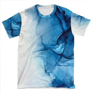 Blue Tides - Alcohol Ink Painting AOP T-shirt Tee