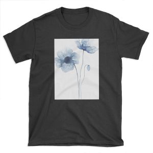 Blue Watercolor Poppies T-shirt Tee