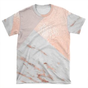 Blush Pink Layers Of Rose Gold And Marble AOP T-shirt Tee