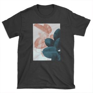 Blush Pink Plant Leaves, Botanical Leaf T-shirt Tee