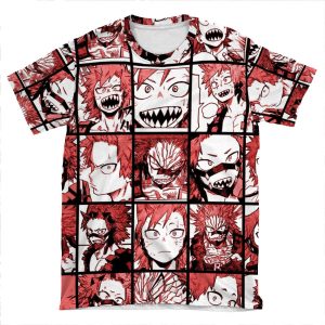 Bnha Kirishima Collage - Color Version AOP T-shirt Tee