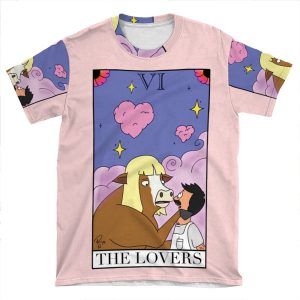 Bobs Burgers Tarot Cards - The Lovers AOP T-shirt Tee