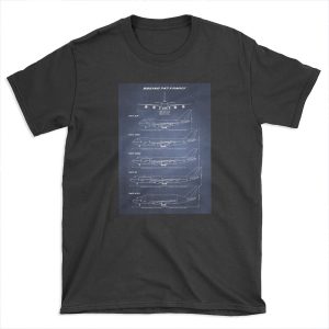 Boeing 747 Family Blueprint (dark blue) T-shirt Tee