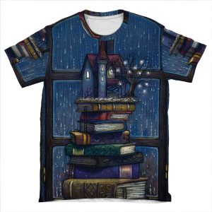 Books Castle AOP T-shirt Tee