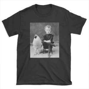 Boy With Chicken Rooster Smoking Cigarette T-shirt Tee