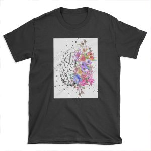 Brain anatomy, watercolor Brain, flowers brain, brain with Flowers T-shirt Tee