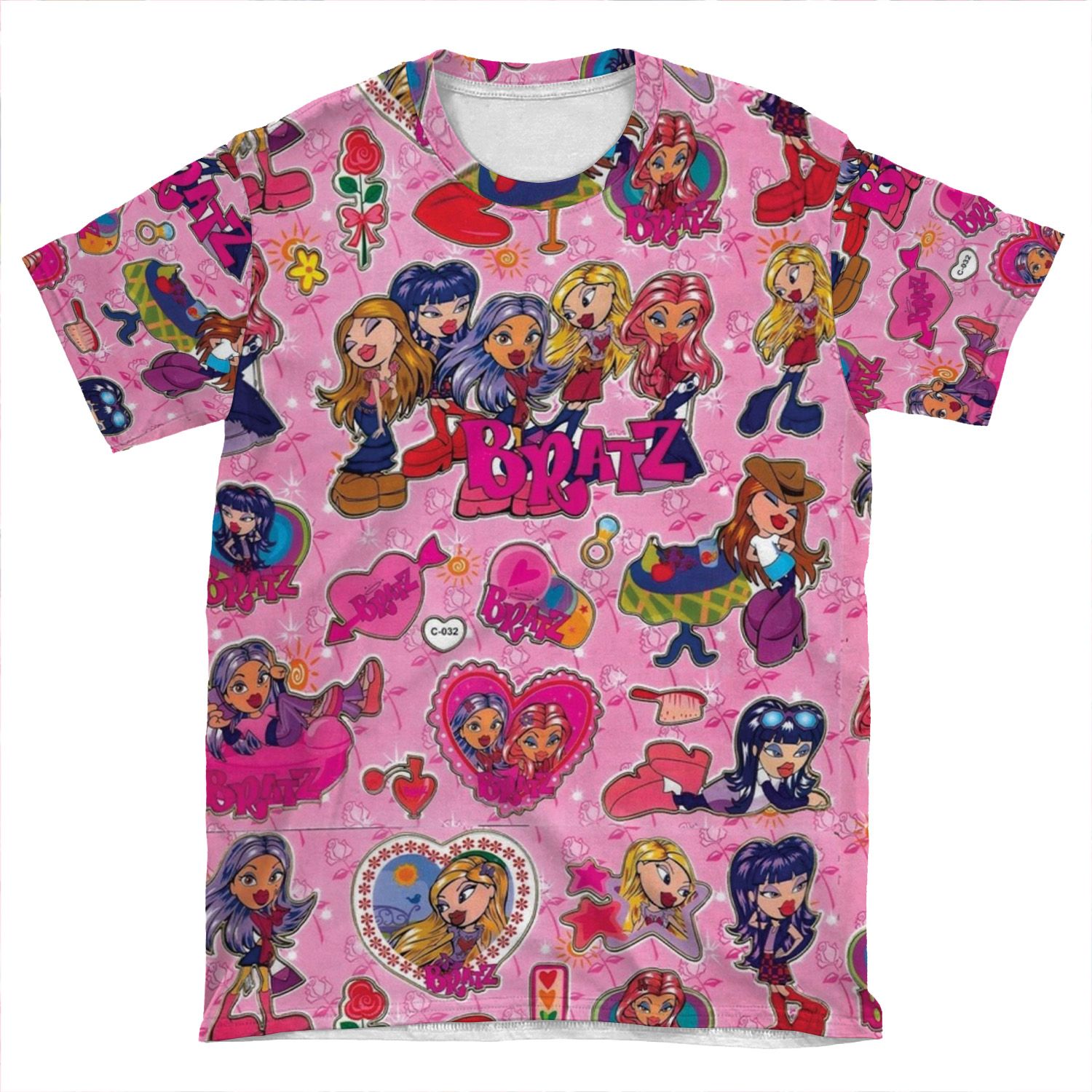 Bratz Doll Collage Y2K AOP T-shirt Tee