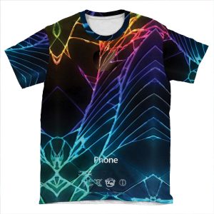 Broken Damaged Cracked Out Back Black Iphone Photograph AOP T-shirt Tee