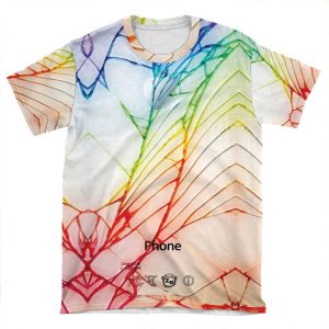 Broken Damaged Cracked Out Back White Iphone Photograph AOP T-shirt Tee