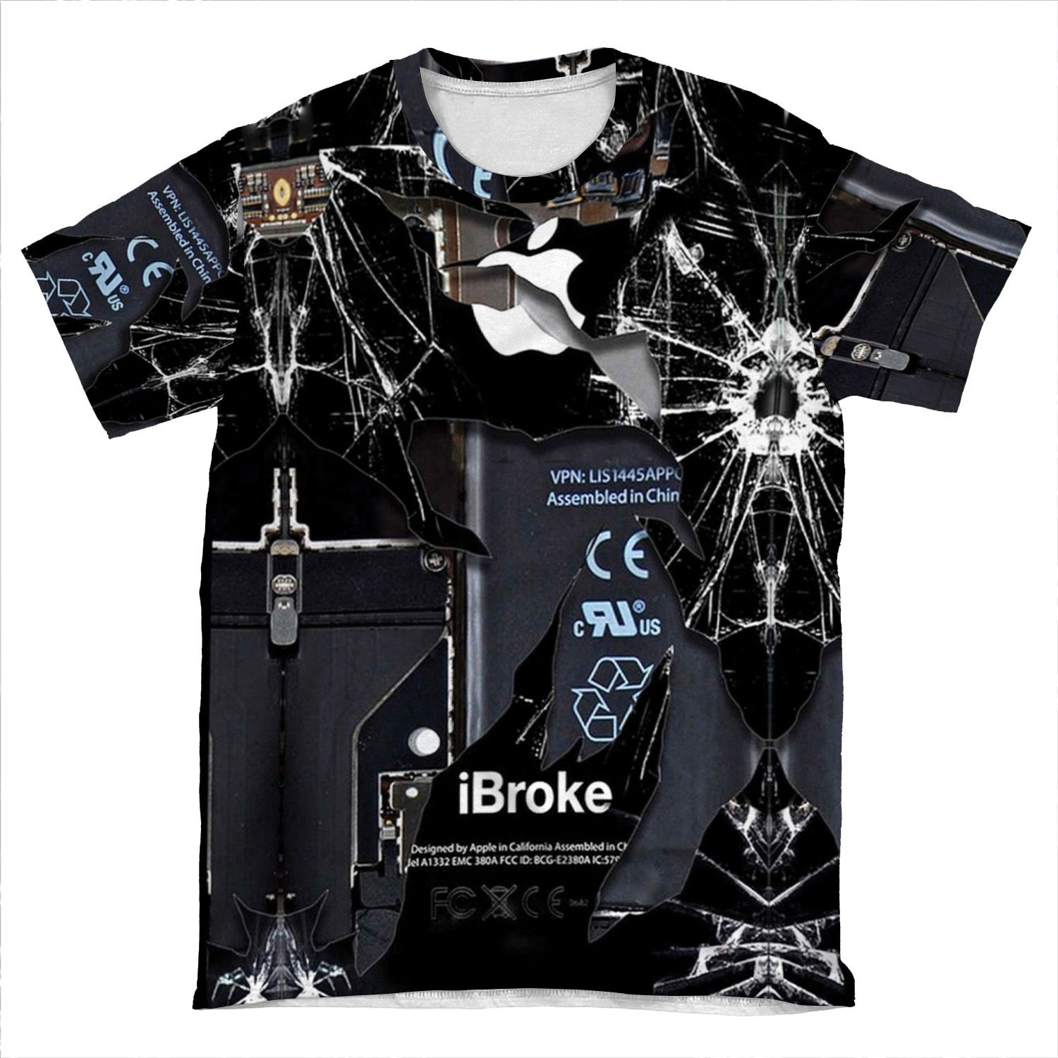 Broken Damaged Handphone AOP T-shirt Tee
