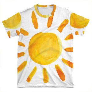 Brushed Watercolor Painted Sun AOP T-shirt Tee