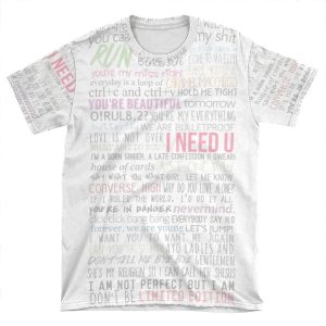 Bts Lyrics AOP T-shirt Tee