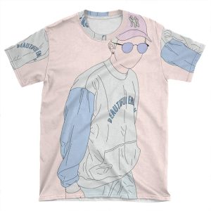 Bts Rap Monster Fashion Lineart #1 AOP T-shirt Tee