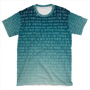 Bts Save Me Lyrics Phone AOP T-shirt Tee