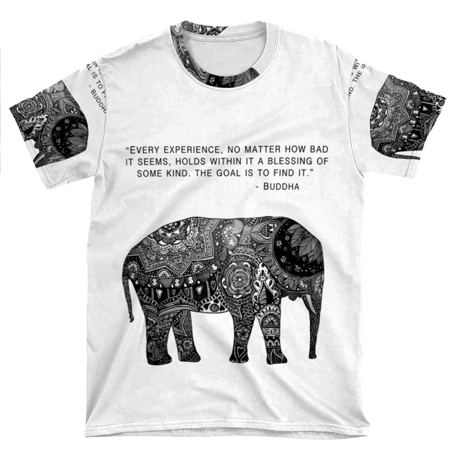 Buddha Wisdom Elephant AOP T-shirt Tee