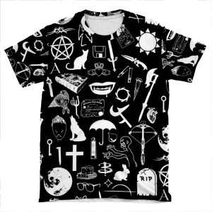 Buffy Symbology, White AOP T-shirt Tee