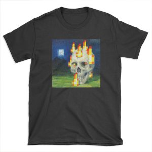 Burning Skull - Minecraft Painting T-shirt Tee