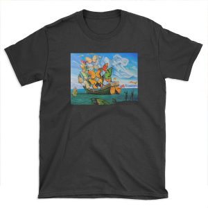 BUTTERFLY SHIP : Vintage Dali Abstract Painting Print T-shirt Tee