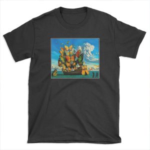 BUTTERFLY SHIP : Vintage Surreal Abstract Fantasy Print T-shirt Tee