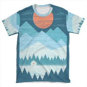 Cabin In The Snow AOP T-shirt Tee