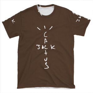 Cactus Jack Brown Design Travis Scott AOP T-shirt Tee