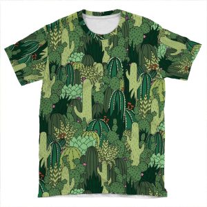 Cactus Pattern 2 AOP T-shirt Tee