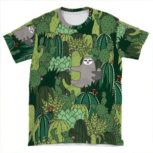 Cactus Sloth AOP T-shirt Tee