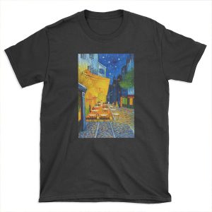Cafe Terrace At Night Vincent Van Gogh Restored T-shirt Tee