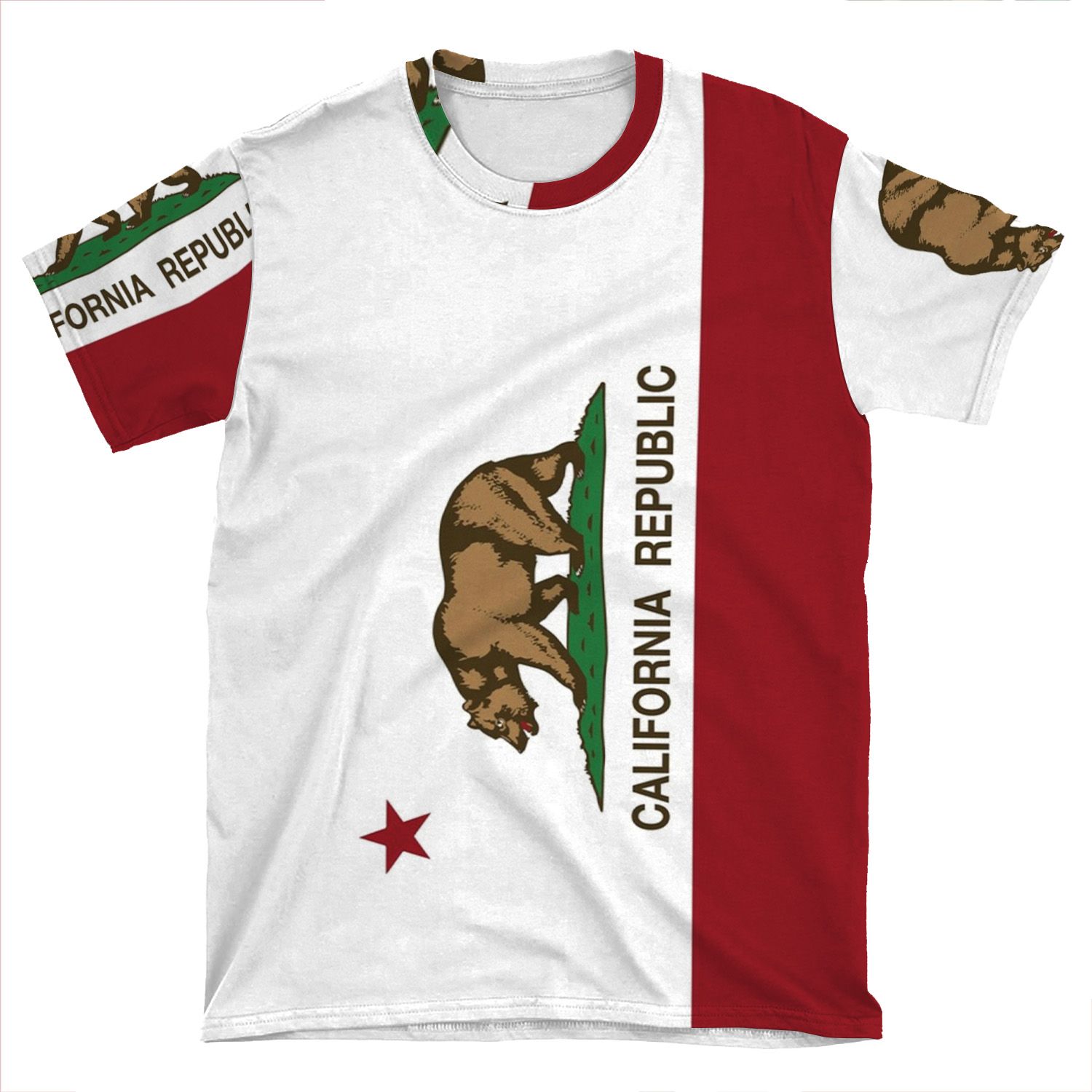 California Republic Flag AOP T-shirt Tee