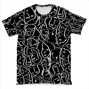 Call Me By Your Name Elios Shirt Faces In White Outlines On Black Cmbyn AOP T-shirt Tee