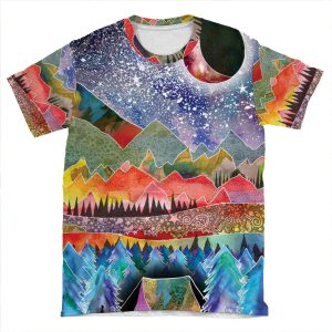 Camping Under The Moon AOP T-shirt Tee