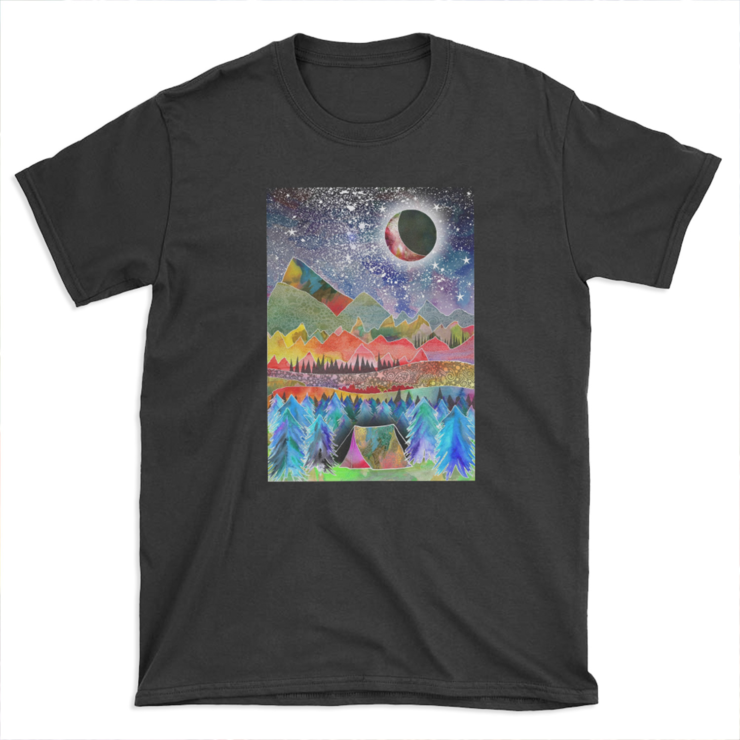 Camping under the moon T-shirt Tee