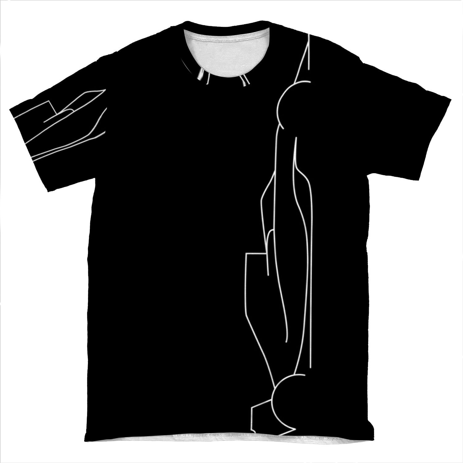 Car Profile Vertical Black AOP T-shirt Tee