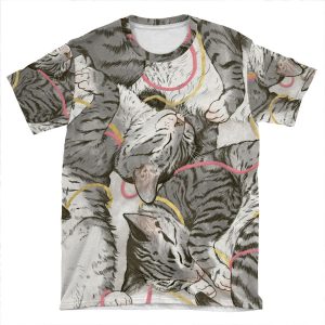 Cats /Rose And Gold AOP T-shirt Tee
