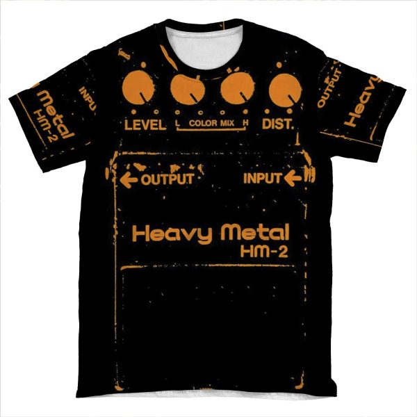 Chainsaw Guitar Pedal (Boss Hm-2) AOP T-shirt Tee