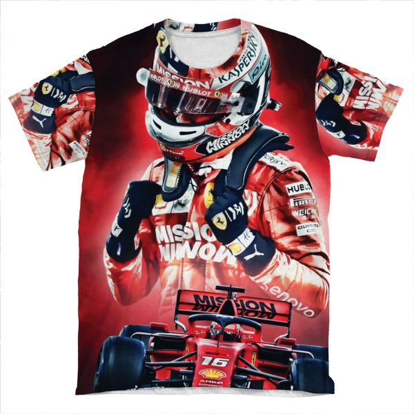 Charles Leclerc 2019 Poster (Red Version) AOP T-shirt Tee