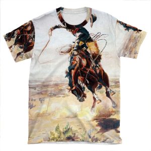 Charles Marion Russell A Bad Hoss AOP T-shirt Tee