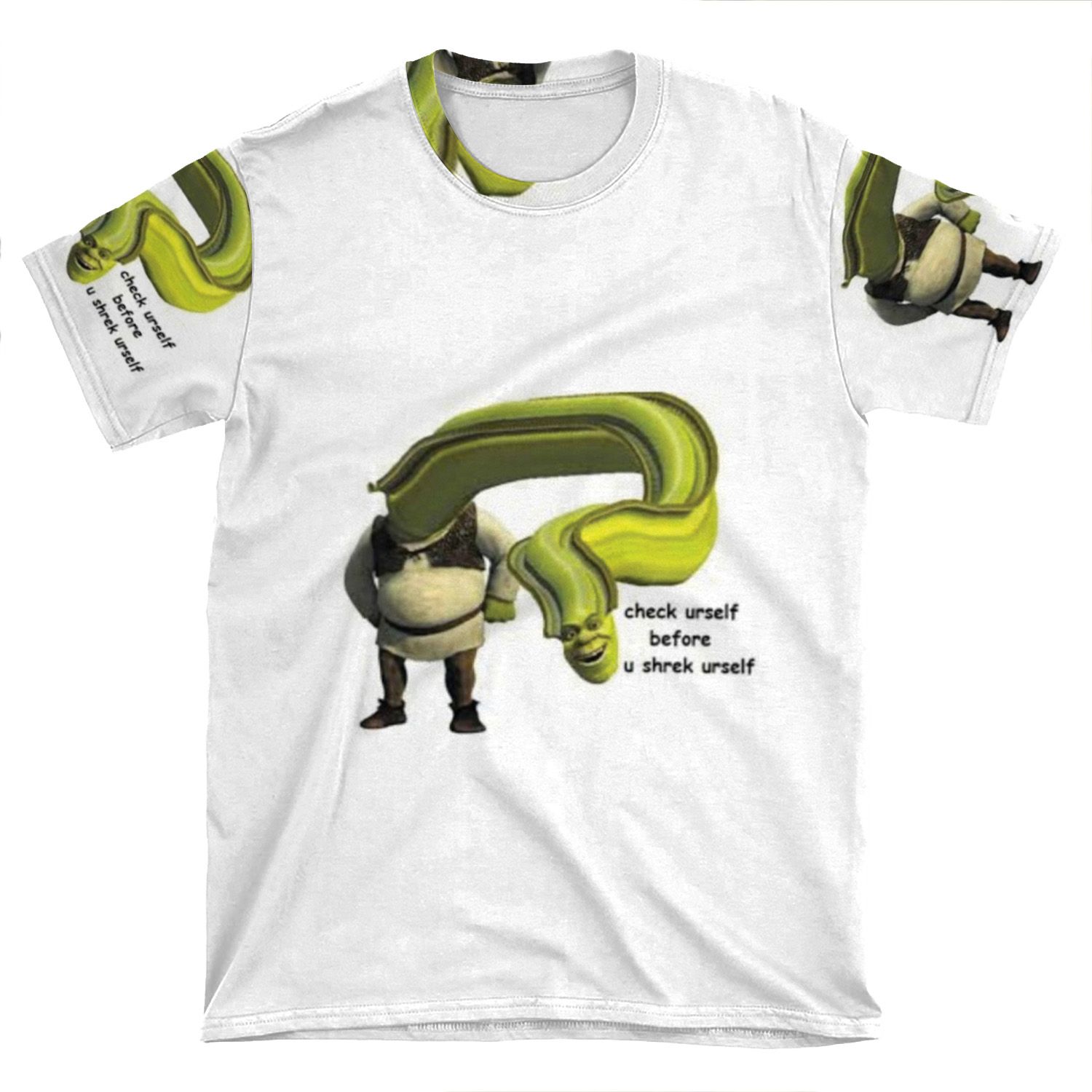 Check Urself Before U Shrek Urself Meme AOP T-shirt Tee