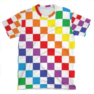 Checkered Rainbow AOP T-shirt Tee