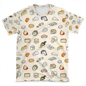Cheese Pattern AOP T-shirt Tee