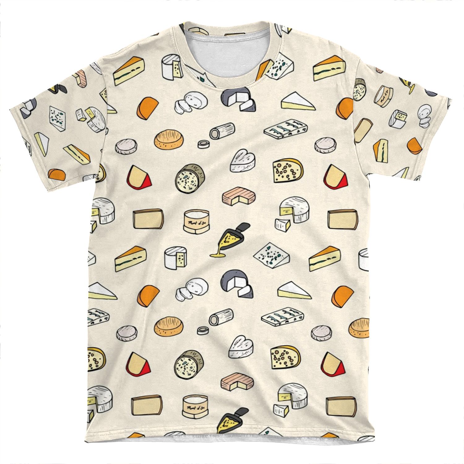 Cheese Pattern AOP T-shirt Tee